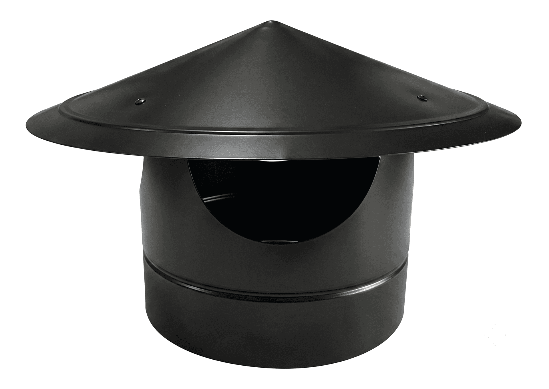 Chapéu de chaminé em Aço, Pintura Eletrostática na cor Preto