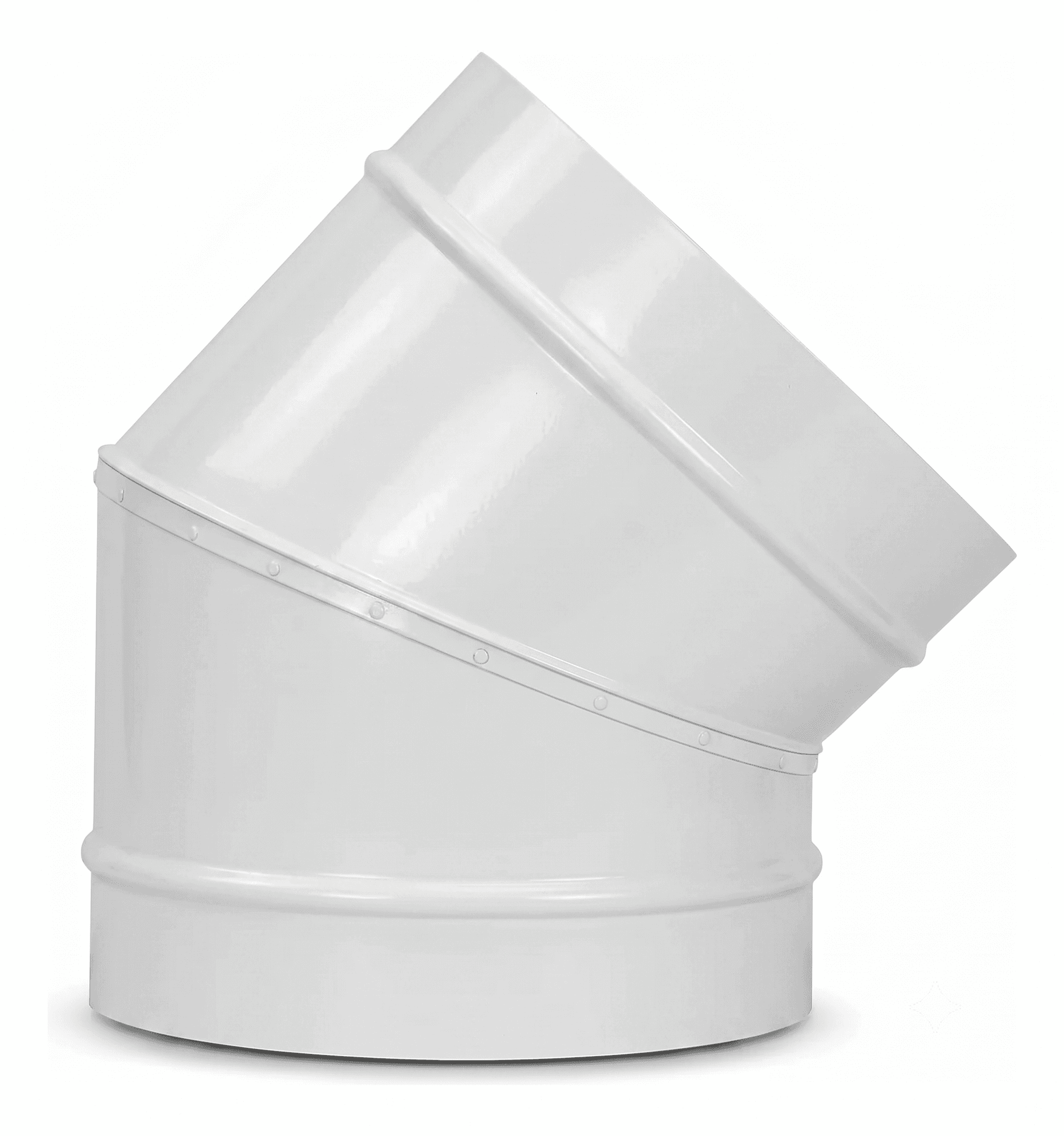 Curva 45° para duto em Aço, Pintura Eletrostática na cor Branco