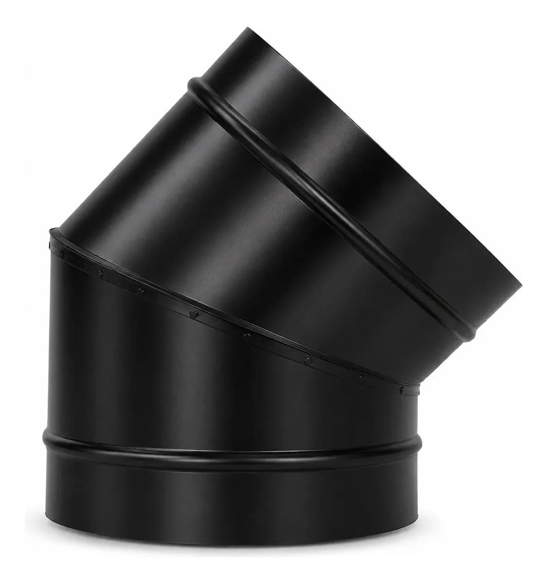 Curva 45° para duto em Aço, Pintura Eletrostática na cor Preto