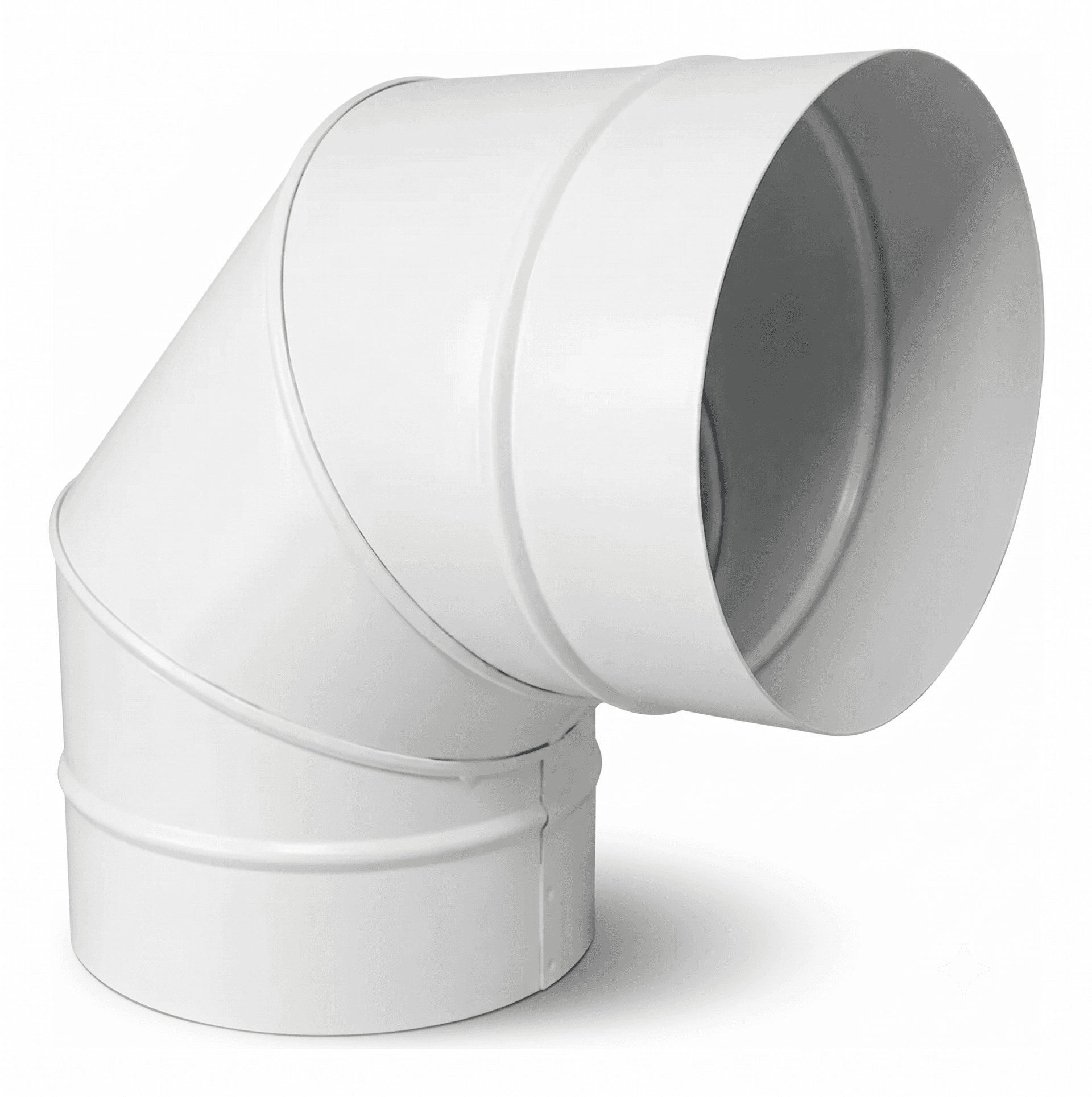 Curva 90° para duto em Aço, Pintura Eletrostática na cor Branco